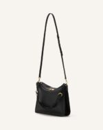 Women’s Asymmetrical leather compagnon bag Black
