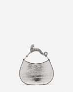 Women’s Hobo cat bag in metallic leather Silver
