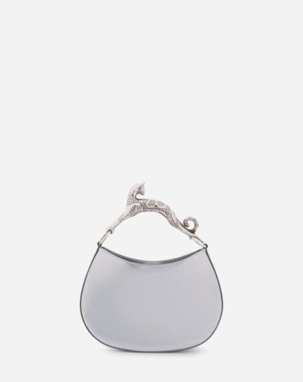 Women’s Hobo cat metallic leather bag Silver