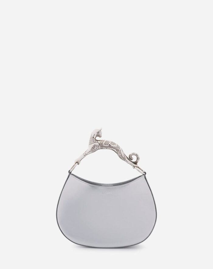 Women’s Hobo cat metallic leather bag Silver
