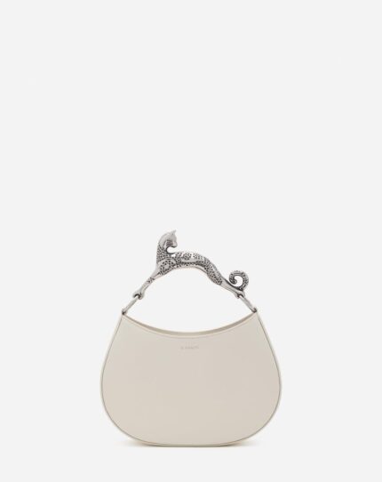 Women’s Hobo cat leather bag Chalk