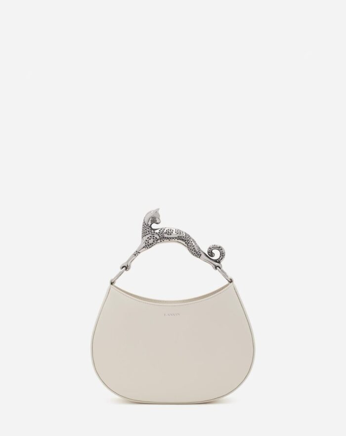 Women’s Hobo cat leather bag Chalk