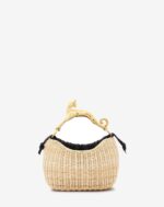 Women’s Wicker hobo cat bag sm Natural/Black