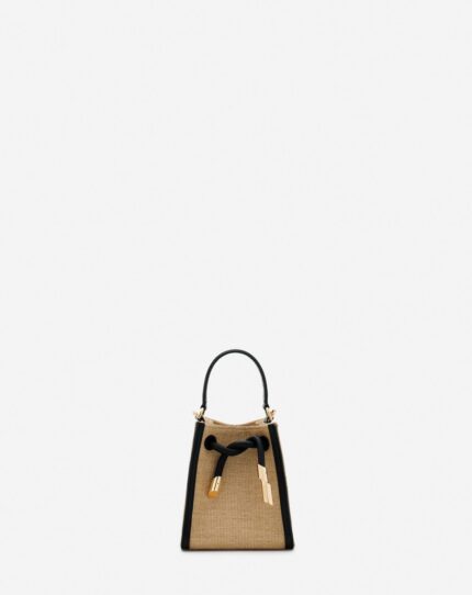 Women’s Sequence hobo nano raffia bag Natural/Black