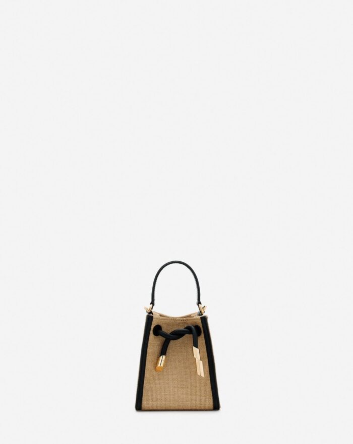 Women’s Sequence hobo nano raffia bag Natural/Black