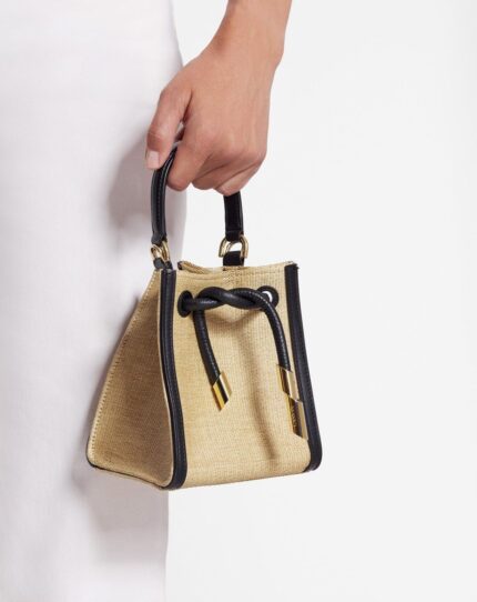 Women’s Sequence hobo nano raffia bag Natural/Black
