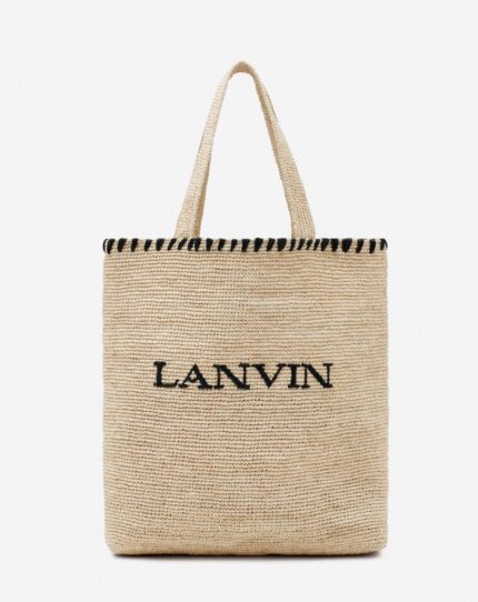 Women’s Lanvin raffia tote bag Natural/Black