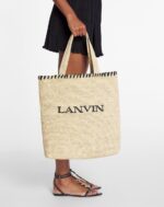 Women’s Lanvin raffia tote bag Natural/Black