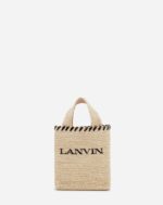 Women’s Lanvin nano raffia tote bag Natural/Black
