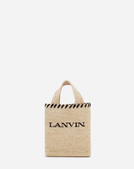 Women’s Lanvin nano raffia tote bag Natural/Black