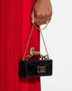 Women’s Leather micro pencil cat bag Black