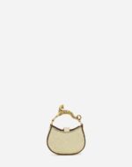 Women’s Micro hobo cat charm bag in crackled metallic leather Gold