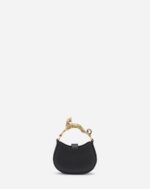 Women’s Micro hobo cat charm bag in leather Black