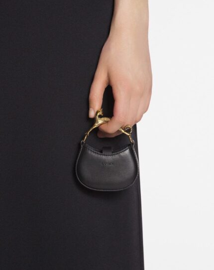 Women’s Micro hobo cat charm bag in leather Black
