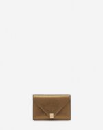 Women’s Concerto arpège wallet bag in metallic grained leather Bronze